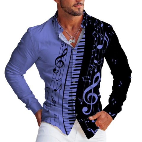 camisa cigana nota musical Roxa