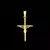 KIT - Corrente cadeado 1.5mm - Pingente Crucifixo Palito Jesus [P] 3x2cm - Banhado a ouro 18K - Garantia de 01 ano na internet