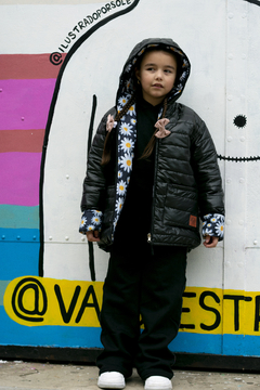 CAMPERA ABRIGADA REVERSIBLE NEGRA