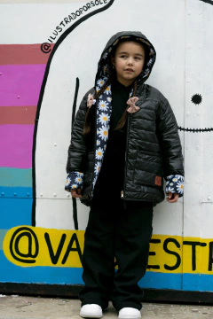 CAMPERA ABRIGADA REVERSIBLE NEGRA
