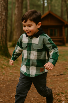 Camisa Viyela con capucha Verde - tienda online