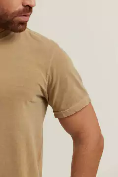 CAMISETA BÁSICA ALGODÃO PREMIUM - ESTONADA AREIA - comprar online