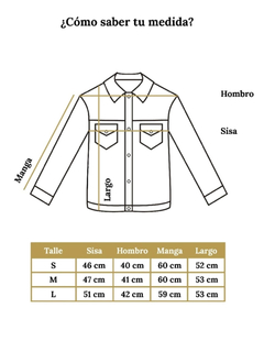 Campera jean Azul Manga Buzo Oscuro Alas Doradas en internet