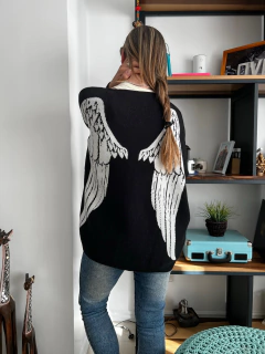 Maxi Sueter Alas Hilo Serido Negro
