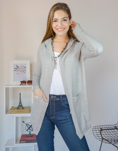 Saco con capucha Gris claro alas Negras chicas abiertas - comprar online