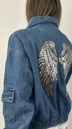 Campera Cargo Jean Alas Plateadas - comprar online