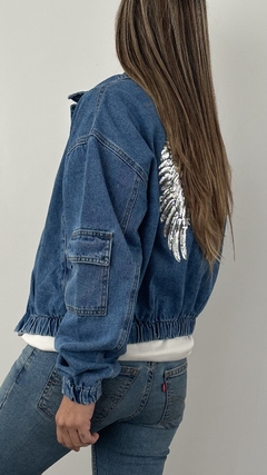 Campera Cargo Jean Alas Plateadas