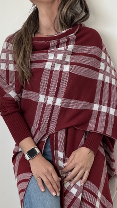 Saco Poncho Rojo y Blanco - porquesiche