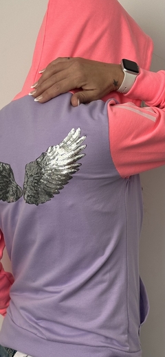 Cangurito Combinado lila y Rosa fluo