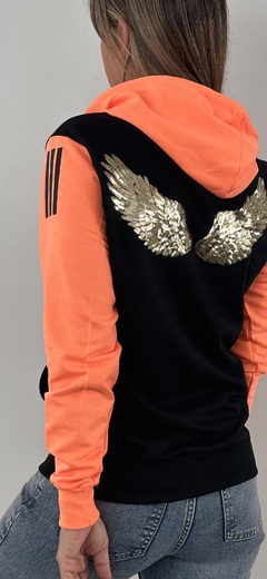 Cangurito Combinado Negro y Naranja Fluo