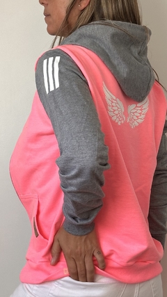 Cangurito combinado Rosa Fluo y Gris
