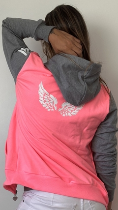 Cangurito combinado Rosa Fluo y Gris en internet