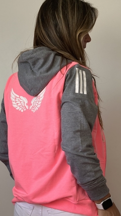 Cangurito combinado Rosa Fluo y Gris - comprar online