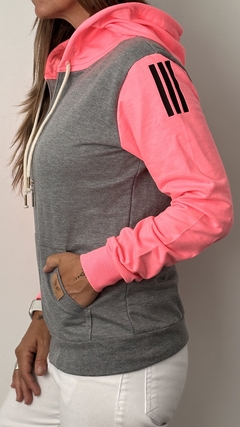 Cangurito combinado Gris y Rosa Fluo en internet