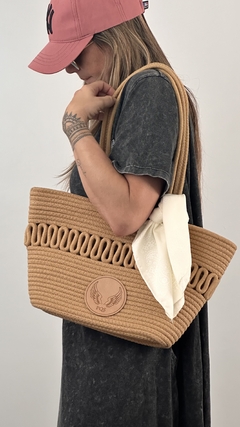 Cartera Rafia Beige Oscuro