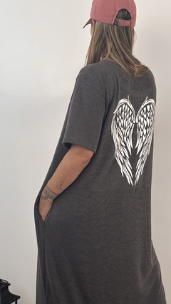 Imagen de Vestido Largo Jaspeado Topo