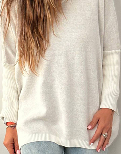 Maxi Sueter Alas hilo Serido Blanco - comprar online