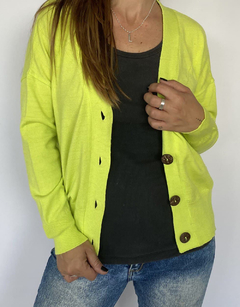 Saco botones amarillo fluo liso