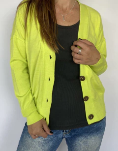 Saco botones amarillo fluo liso
