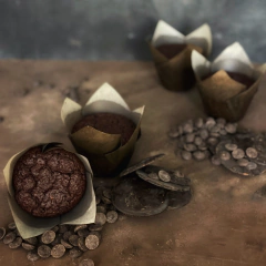 Muffins de chocolate y chispas - Keto