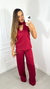 Conjunto Carol Vermelho Dahlia - Calça Pantalona e Blusa - comprar online