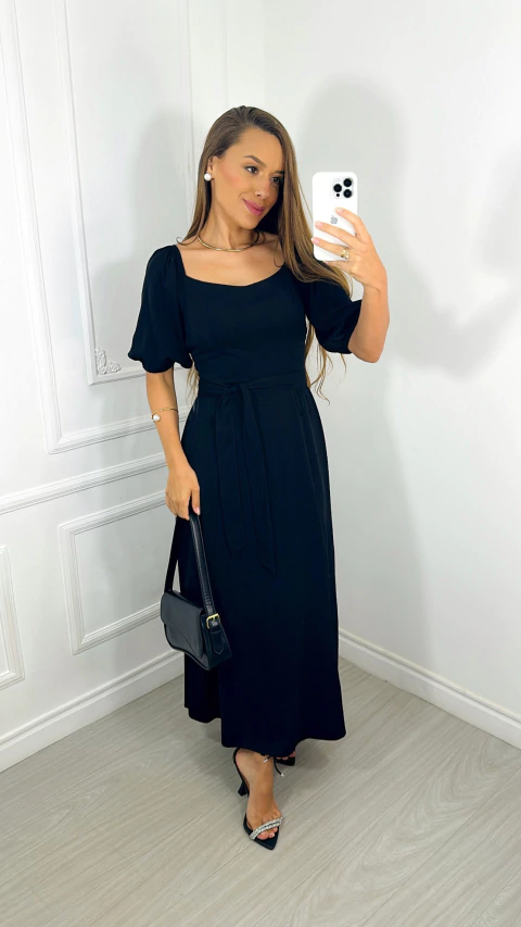 Vestido Longo Maitê - Preto - comprar online