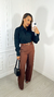Calça Pantalona Com Cinto Isis - Marrom - comprar online