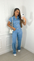 Macacão Jeans Wide Leg Flor - LALINDA