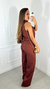 Conjunto Carol Marrom - Calça Pantalona e Blusa na internet