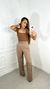 Body Decote Quadrado Eliete - Marrom - LALINDA