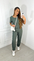 Conjunto Brenda Verde Oliva - Blusa e Calca Cenoura - LALINDA