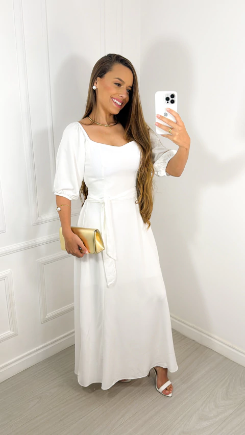 Vestido Longo Maitê - Off - comprar online