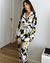 Pijama Gardenia negro manga larga