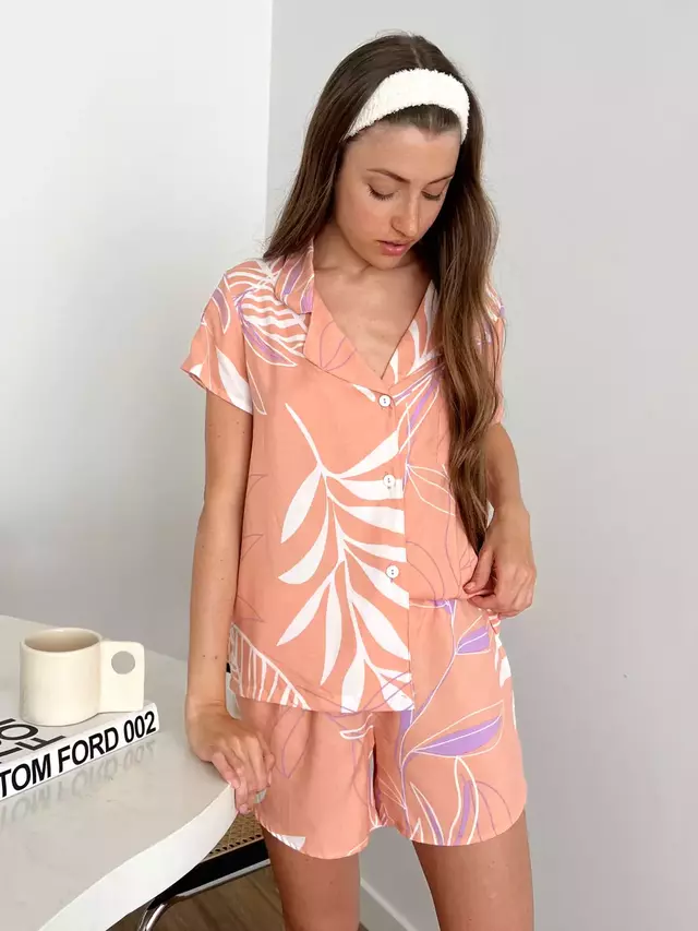Pijama Peonia Salmón - Corto thumbnail 2