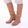 bota de couro bico quadrado solado de pneu
