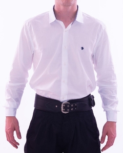Camisa Lisa com Detalhe Xadrez na Gola - Montés - comprar online