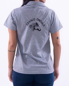 Camisa Baby Look Polo Bordado Cavalo Feminino Adulto - Los Regallos - comprar online