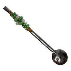 Imagem do Bomba de Chimarrão Inox Detalhe Pérola 23cm-Bortonaggio