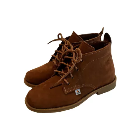 Botina Couro Com Cadarço Unissex- Vial Calçados