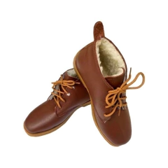 botina de couro com pelego adulto feminino masculino