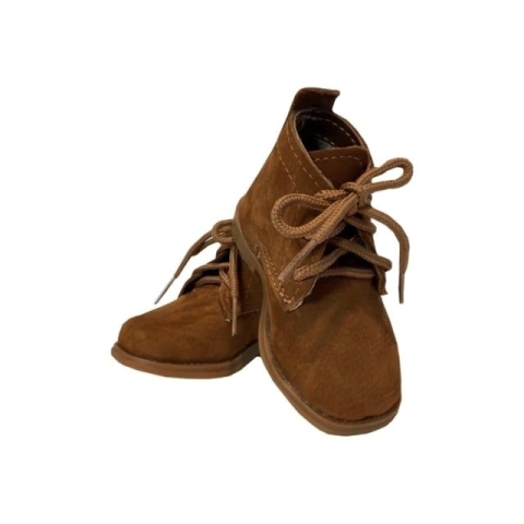 botina de couro infantil com cadarco