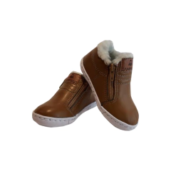 Botina Ziper Bebê De Couro Com Pelego Unissex-Campana - Casa do Gaúcho