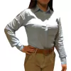 Camisa de prenda azul claro