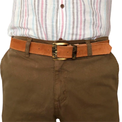 Cinto de couro liso masculino adulto