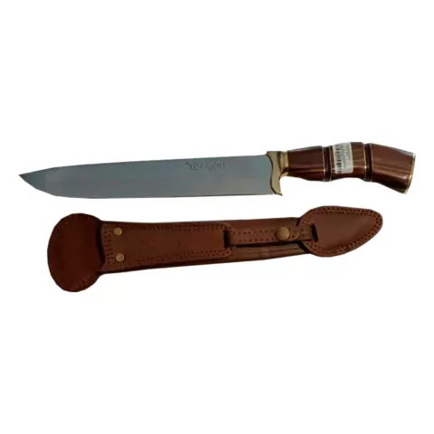 faca inox cabo madeira nobre trabalhada