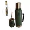 kit cuia e garrafa verde stanley bomba chimarrao