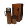 kit leva mate com bolsa mateira garrafa e porta erva couro