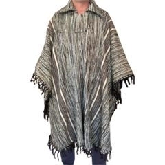 poncho de la crua masculino com franja tamanho m