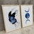 Set 2 con Marco - Acuarela Azul Mariposa y Luna - comprar online