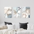 Set 3 Canvas - Abstractos celeste y dorado - comprar online